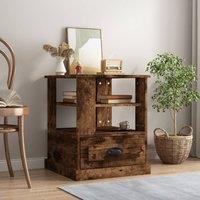 Berkfield Home Side Table Smoked Oak 50x50x60 cm Engineered Wood in Brown | Size: 50 x 50 x 60 cm