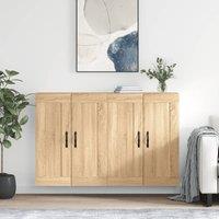 Berkfield Home Wall Mounted Cabinets 2 pcs Sonoma Oak Engineered Wood in Brown