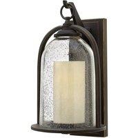 Netlighting Quincy Outdoor Medium Wall Lantern Light Oil Rubbed Bronze IP44 E27 in Brown