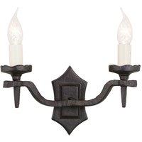 Netlighting Rectory 2 Light Indoor Candle Wall Light Black E14
