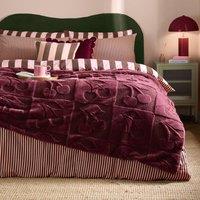 Furn Faux Fur Boucle Cherries Throw in Wine | Size: 140 cm x 180 cm