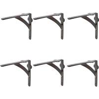 Hammer and Tongs Iron Shelf Bracket - D205mm - Pack of 6 in Black | Size: 1000mm x 1000mm