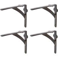 Hammer and Tongs Iron Shelf Bracket - D205mm - Pack of 4 in Black | Size: 1000mm x 1000mm