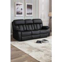 More4Homes Chester 3 Seater Manual High Back Bonded Leather Recliner Sofa in Black