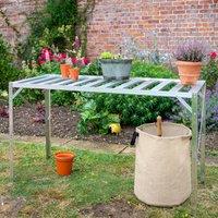 Primrose Traditional Slatted Garden Greenhouse Staging Silver 126cm