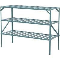 Primrose Traditional 3 Tier Greenhouse Staging Shelf Workbench in Green 126cm