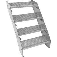 Monstershop Adjustable 4 Section Galvanised Staircase - 600mm Wide in Silver