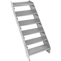 Monstershop Adjustable 6 Section Galvanised Staircase - 600mm Wide in Silver