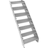 Monstershop Adjustable 7 Section Galvanised Staircase - 600mm Wide in Silver