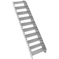 Monstershop Adjustable 10 Section Galvanised Staircase - 600mm Wide in Silver