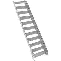 Monstershop Adjustable 11 Section Galvanised Staircase - 600mm Wide in Silver