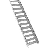 Monstershop Adjustable 12 Section Galvanised Staircase - 600mm Wide in Silver