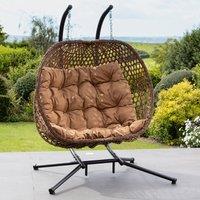 Artemis Home Beauchamp Swinging Double Garden Seat in Brown