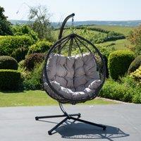 Artemis Home Lynton Garden Hanging Egg Chair in Light Grey