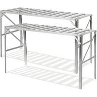 Primrose X2 Traditional Greenhouse Staging Shelf Workbench in Silver 126cm
