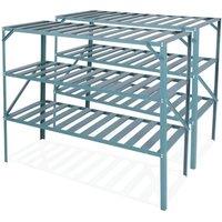 Primrose X2 Traditional 3 Tier Greenhouse Staging Shelf Workbench in Green 126cm