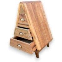 Serenityy Triangle three-drawer chest - upcycled teak wood in Natural | Size: 1 Pack