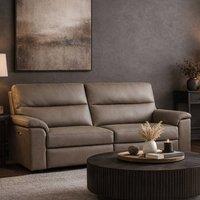 Aspire Marlowe Real Leather Power Recliner 3 Seater Sofa with USB Charging in Taupe