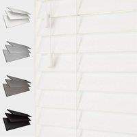 Blinds Outlet Faux Wood String Venetian Blind in White | Size: 120 cm width x 200 cm drop