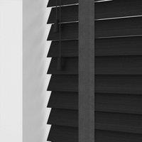 Blinds Outlet Faux Wooden Venetian Blinds with Tapes in Black | Size: 120 cm width x 120 cm drop