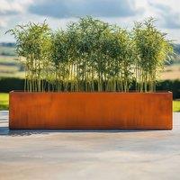 Access Garden Products 200cm Corten Steel Trough Planter with Feet - Pre-Rusted in Terracotta