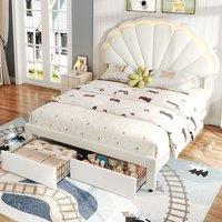 Matteo Upholstered Bed, Adults Teenagers 4ft6 Double Bed in Beige