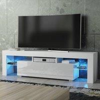Mex Furniture LTD TV Unit Aria 160cm - White with Gloss Doors & LED Lights