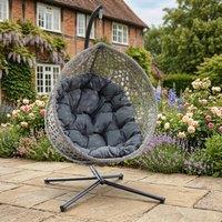 Rosewood & Stone Home Lanhydrock - Single Egg Chair in Dark Grey on Grey | Size: 1 Seater