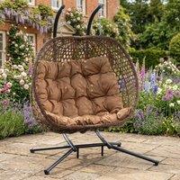Rosewood & Stone Home Knole - Double Egg Chair in Brown on Brown | Size: 2 Seater