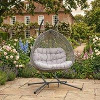 Rosewood & Stone Home Petworth - Double Egg Chair in Light Grey on Grey | Size: 2 Seater