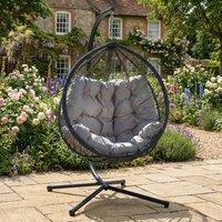 Rosewood & Stone Home Dunham - Single Egg Chair in Light Grey on Grey | Size: 1 Seater