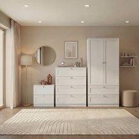 Home Discount Vida Designs Altino 3Pc Bedroom Set(2Dr Bedside, 4Dr Chest, Wardrobe) in White