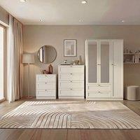 Home Discount Vida Designs Altino 3Pc Bedroom Set(2Dr Bedside, 4Dr Chest, Wardrobe) in White
