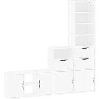 Berkfield Home 4 Piece TV Units with Storage ODDA White Solid Wood Pine