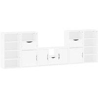 Berkfield Home 5 Piece TV Units with Storage ODDA White Solid Wood Pine