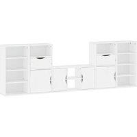 Berkfield Home 5 Piece TV Units with Storage ODDA White Solid Wood Pine