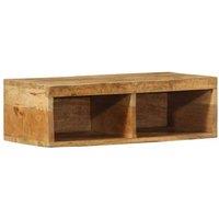 Berkfield Home Wall-mounted TV Cabinet 60x30x19 cm Solid Rough Wood Mango in Brown | Size: 60 x 30 x 19 cm