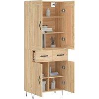 Berkfield Home Highboard Sonoma Oak 69.5x34x180 cm Engineered Wood in Light Brown