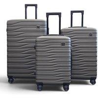 Infinity Leather Hardshell 8 Wheel Luggage Case Bag Suitcase - Voyage in Mid Grey | Size: Large