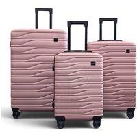 Infinity Leather Hardshell 8 Wheel Luggage Case Bag Suitcase - Voyage in Pink | Size: Large