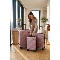 Infinity Leather Hardshell 8 Wheel Luggage Case Bag Suitcase - Vespera in Pink | Size: Large