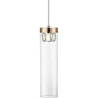 Netlighting Gem Crystal Slim Pendant Ceiling Light French Gold Clear 1x G9