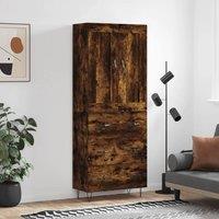 Berkfield Home Highboard Smoked Oak 69.5x34x180 cm Engineered Wood in Brown