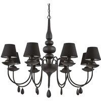 Netlighting Blanche 8 Light Multi Arm Chandelier Black Finish E14