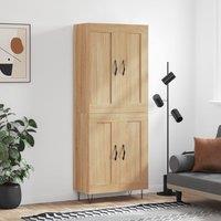Berkfield Home Highboard Sonoma Oak 69.5x34x180 cm Engineered Wood in Brown