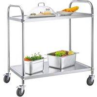 Kelvenix 2 Tier Stainless Steel Catering Trolley in Silver | Size: 10000mm x 520mm