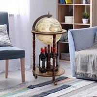 FORGEVIO Drink Cabinet Wine Bar Stand Italian Rack Liquor Bottle Shelf in Brown | Size: 0.6m2