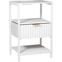 KORVIXA 2x Bedside Table With Charging Station Side Cabinet in White | Size: 100 cm