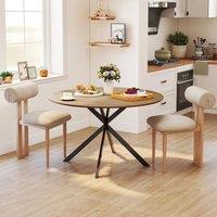 EONLION 120 cm Dining Table Industrial Kitchen Table with Steel Legs in Brown | Size: 100 cm