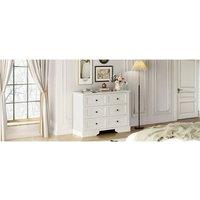 EONLION Chest of Drawers Bedroom, Retro - Style Storage Chest in White | Size: 100 cm